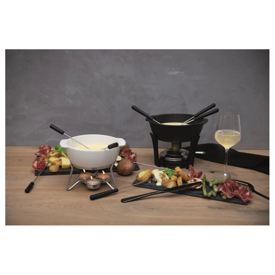 Набор для фондю Boska Party 900мл, 28,5x18,5x13см, черный, 4 вилки, чугун, п/к