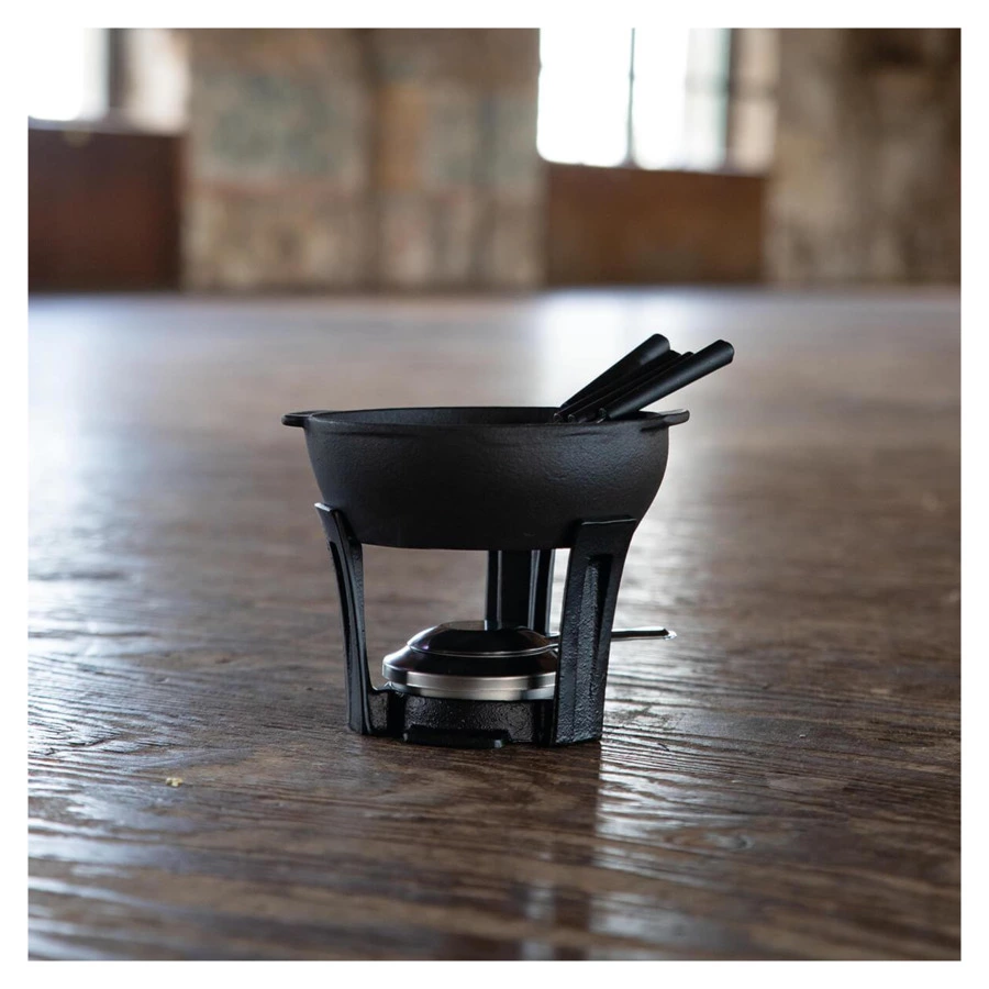 Набор для фондю Boska Party 900мл, 28,5x18,5x13см, черный, 4 вилки, чугун, п/к