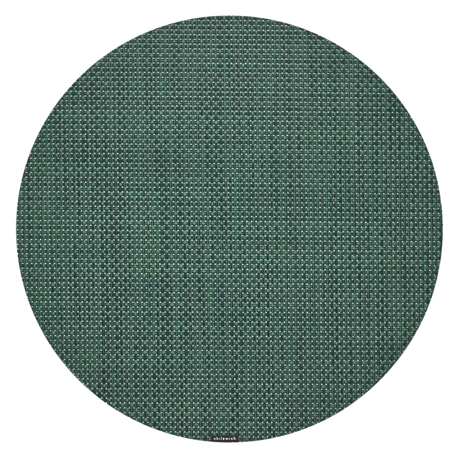 Салфетка подстановочная круглая Chilewich Basketweave 38см, малахитовый
