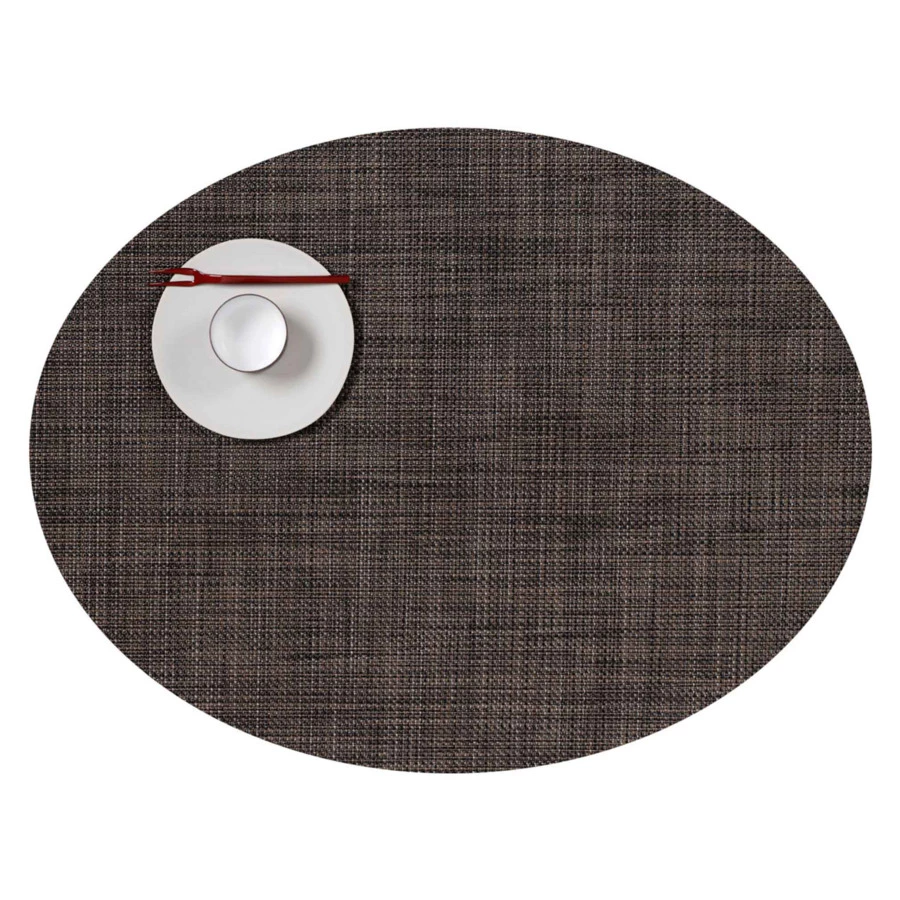 Салфетка подстановочная овальная Chilewich Mini Basketweave 36х48 см, темно-коричневая