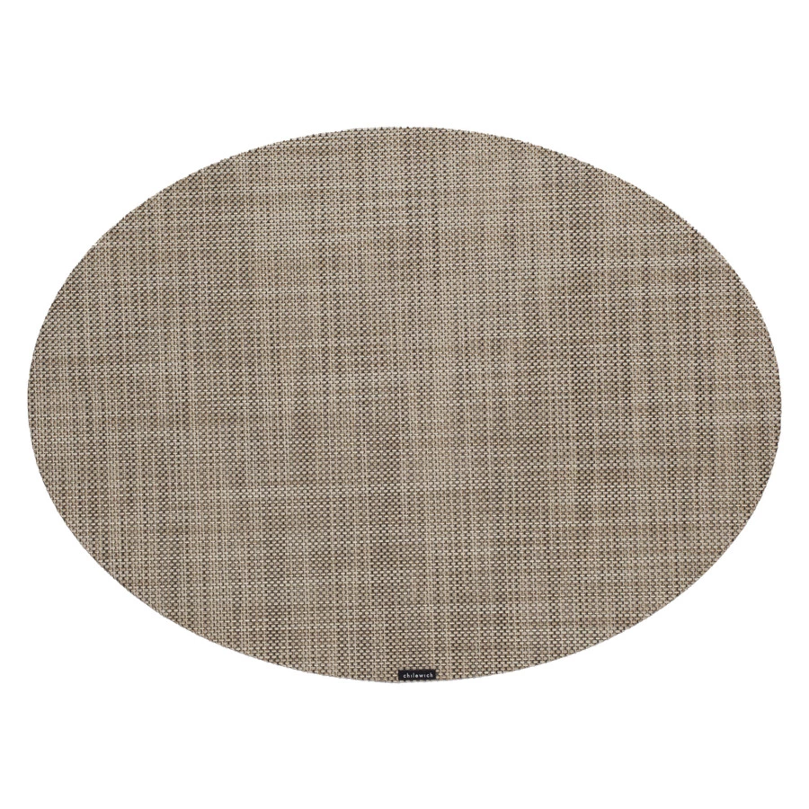 Салфетка подстановочная овальная Chilewich Mini Basketweave 36х48 см, темно-бежевая