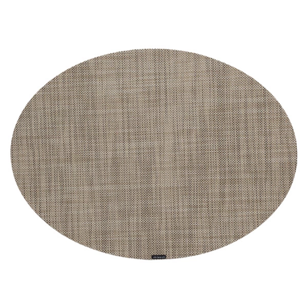 Салфетка подстановочная овальная Chilewich Mini Basketweave 36х48 см, темно-бежевая