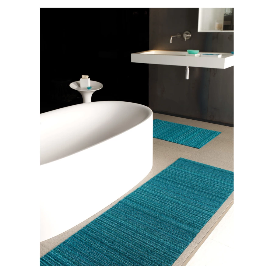 Коврик придверный нескользящий Chilewich Skinny Stripe 46х71см, бирюзовый