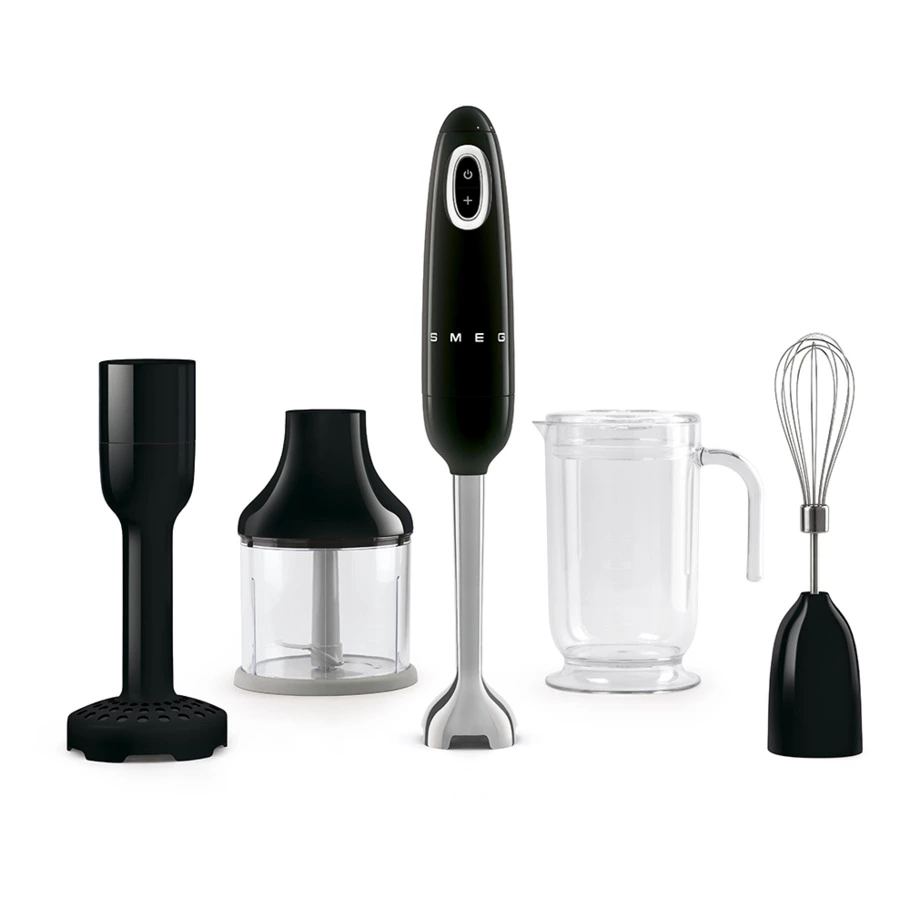Блендер погружной SMEG HBF02BLEU 700 Вт, с насадками, кувшин 1,4л, черный