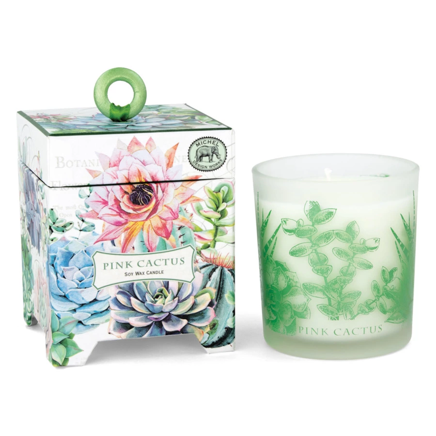 Свеча ароматическая Michel Design Works Розовый кактус 8х8х10см