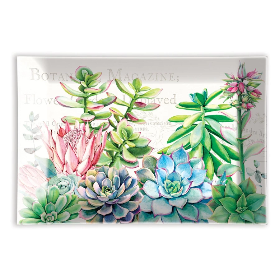 Мыльница Michel Design Works Розовый кактус 14,7х10 см, стекло, разноцветная