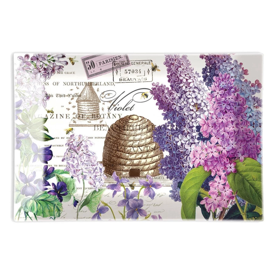 Мыльница стеклянная Michel Design Works Сирень и Фиалки 10х14,7см