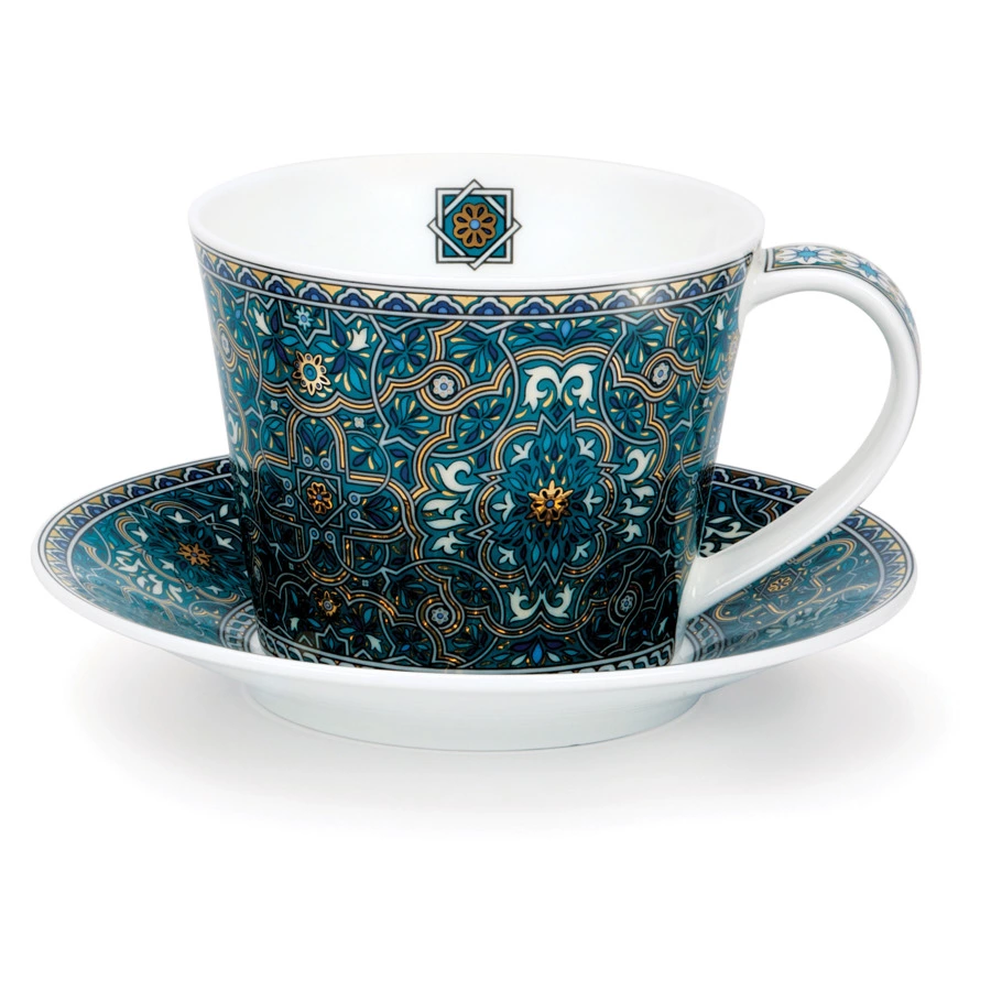 Чашка чайная с блюдцем Dunoon Дубай Айлей 350 мл, фарфор костяной
