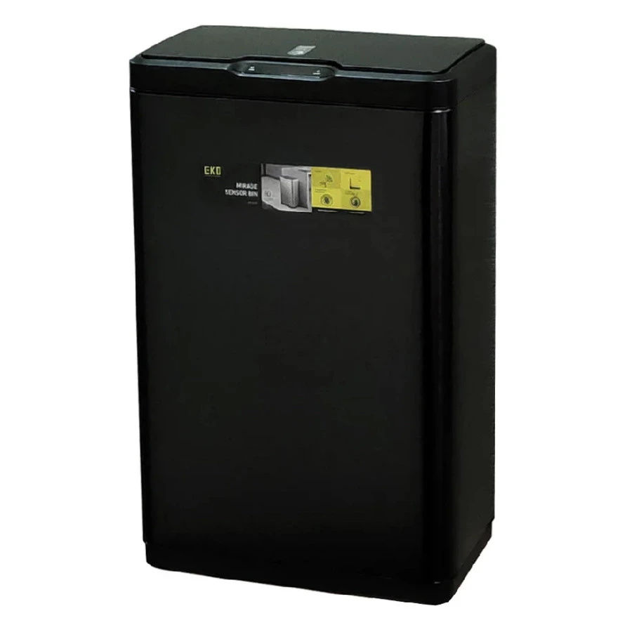 Ведро для мусора сенсорное EKO Mirage 80 л, сталь нержавеющая, черный сатин