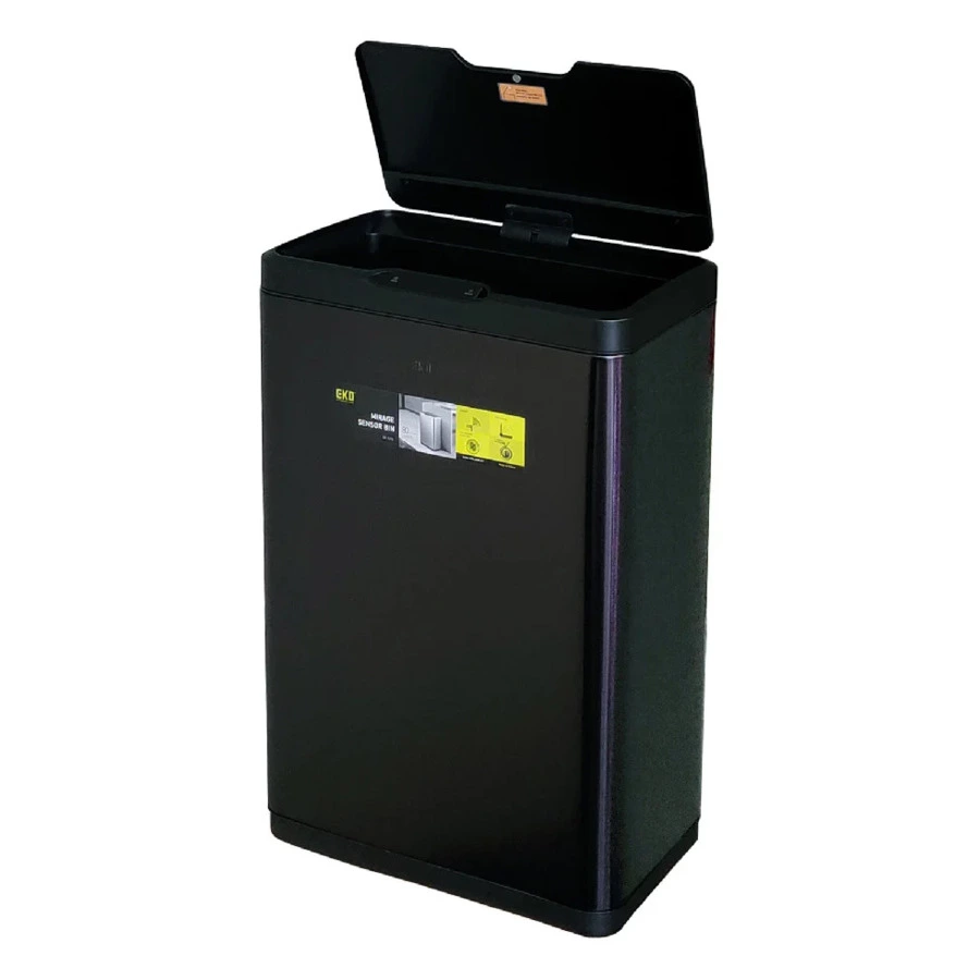 Ведро для мусора сенсорное EKO Mirage 80 л, сталь нержавеющая, черный сатин