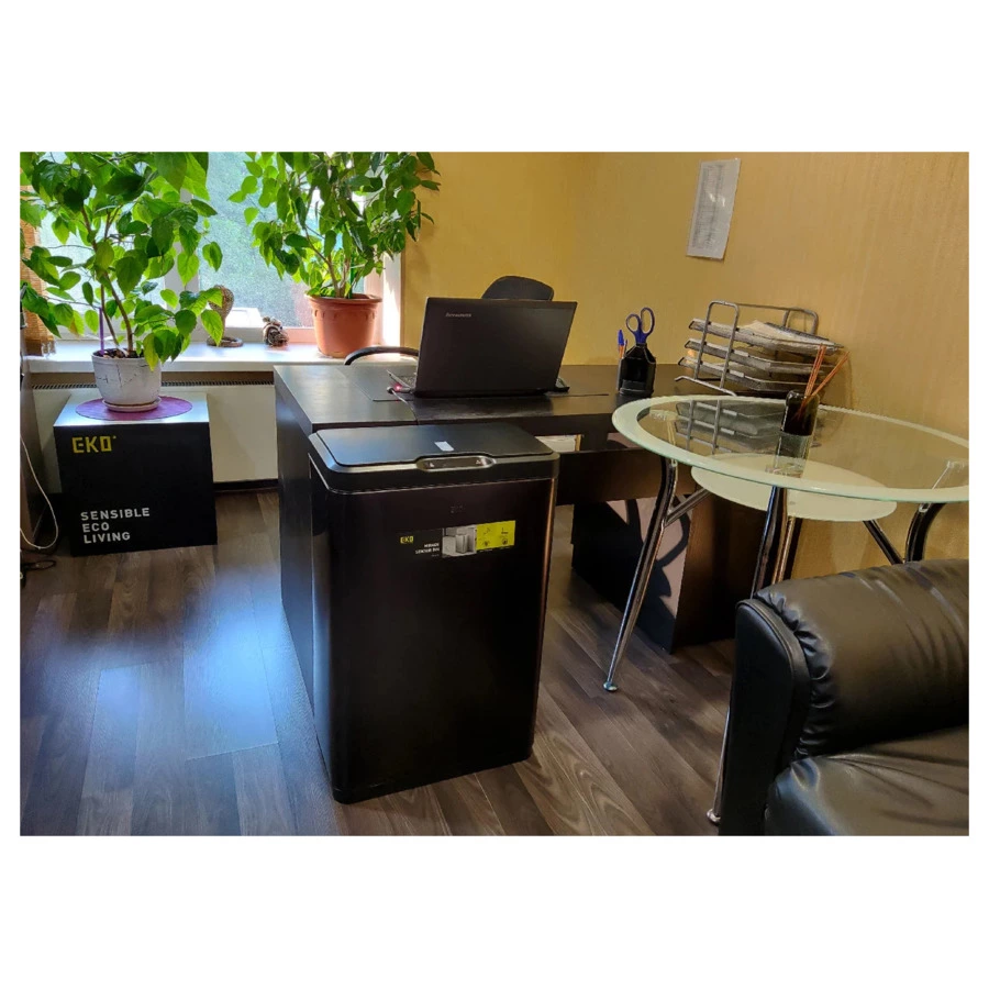 Ведро для мусора сенсорное EKO Mirage 80 л, сталь нержавеющая, черный сатин