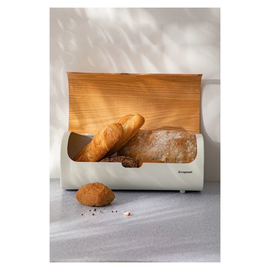 Хлебница Legnoart Clibano 40х20,5х17,5 см, крышка из дуба, металл