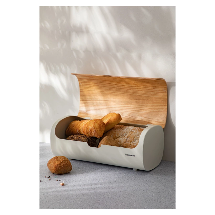 Хлебница Legnoart Clibano 40х20,5х17,5 см, крышка из дуба, металл