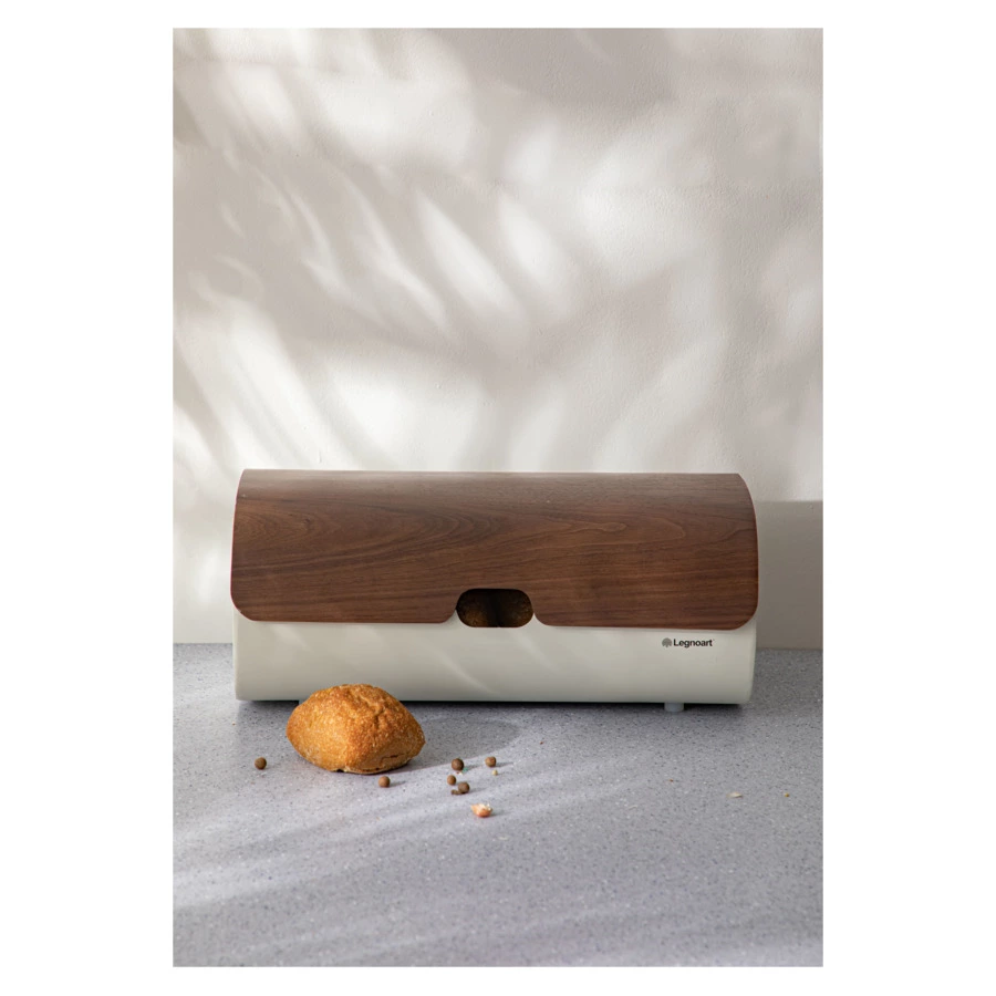 Хлебница Legnoart Clibano 40х20,5х17,5 см, крышка из ореха, металл