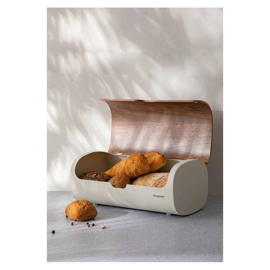 Хлебница Legnoart Clibano 40х20,5х17,5 см, крышка из ореха, металл