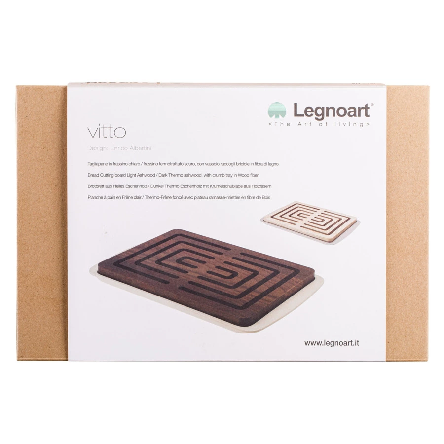 Доска для хлеба Legnoart Vitto 36х26,8х3,5 см, ясень/древесный композит, светлая