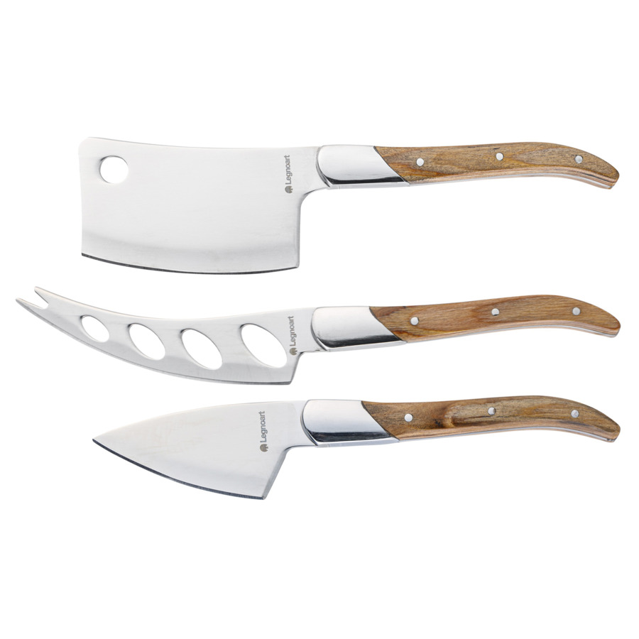 Набор ножей для сыра Legnoart Reggio, 3 предмета, японская сталь, ручки из светлого дерева, п/у цена и фото