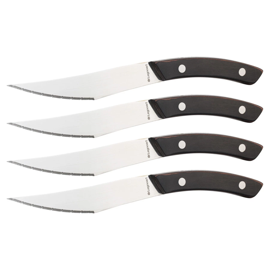 Набор ножей для стейка и пиццы Legnoart Napoli, 4 шт, ручка из темного дерева, п/к