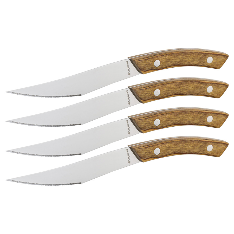 Набор ножей для стейка и пиццы Legnoart Napoli, 4 шт, ручка из светлого дерева, п/у набор ножей для стейков gefu 4 шт сталь нержавеющая