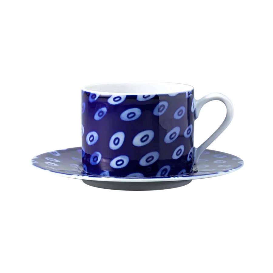 Чашка чайная с блюдцем ИФЗ Соло Реки России Амур 265 мл, фарфор твердый