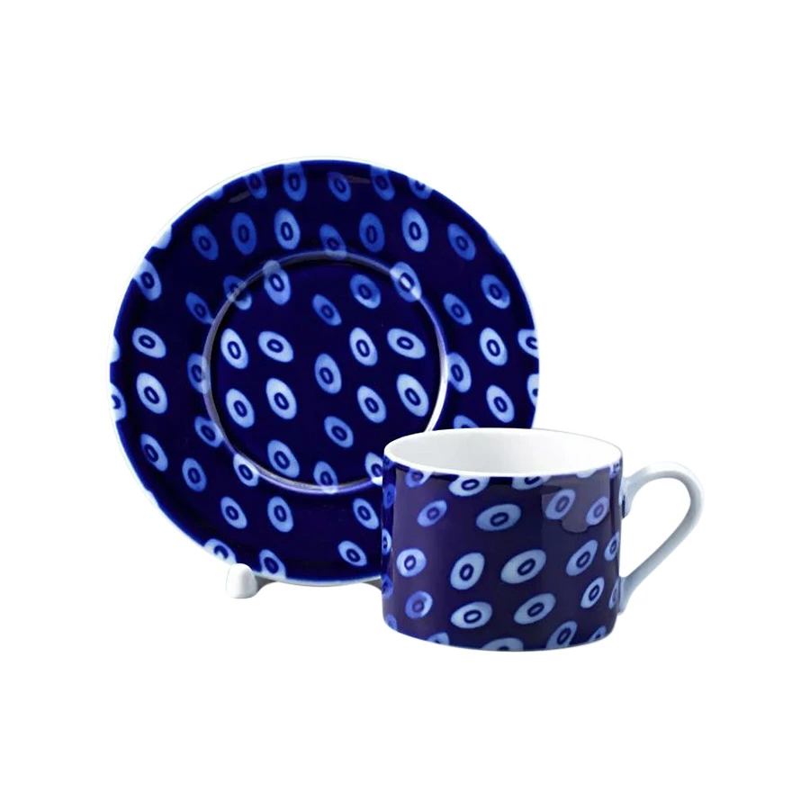 Чашка чайная с блюдцем ИФЗ Соло Реки России Амур 265 мл, фарфор твердый