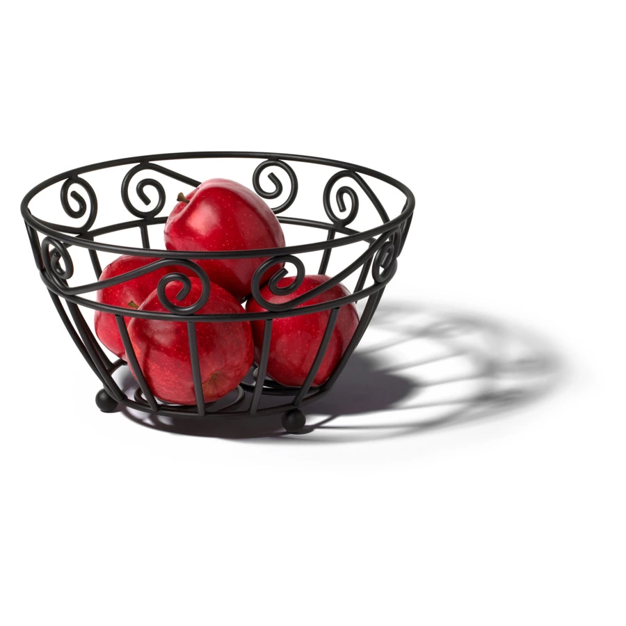 Корзинка для фруктов Spectrum Scroll 26 см, черная