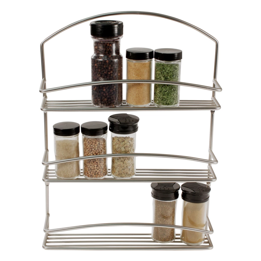 Подставка для специй настенная 3 секции Spectrum Euro 40,6 см, сатин никель