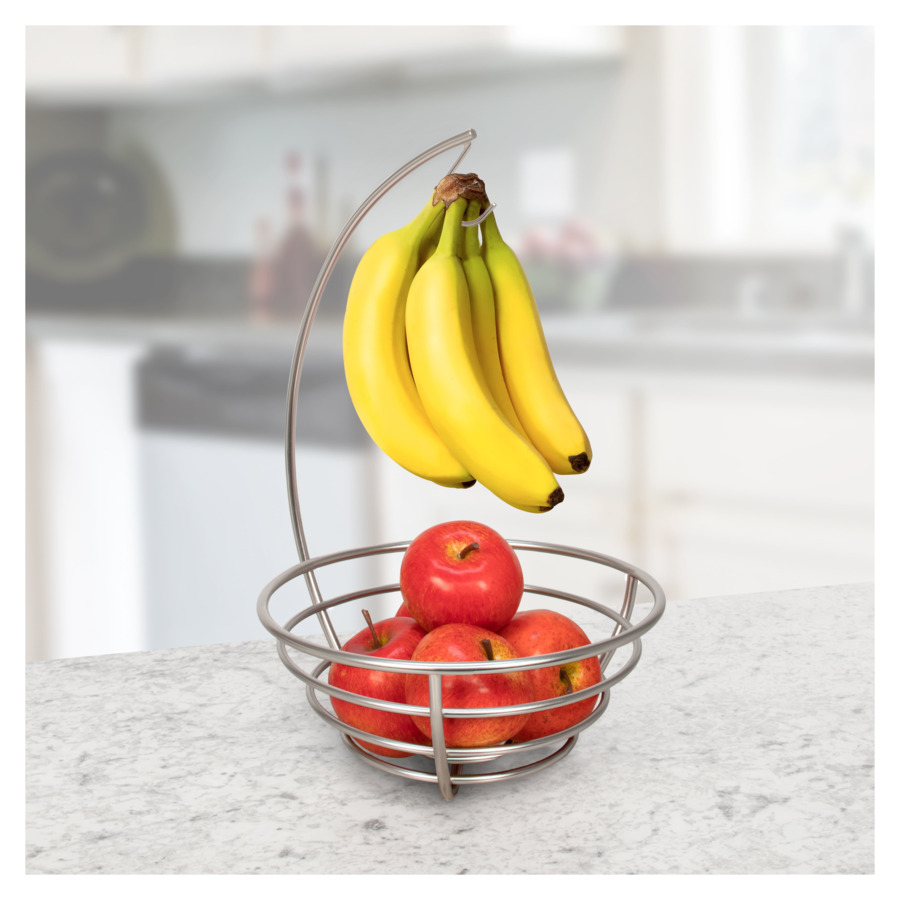 Корзинка для фруктов с креплением для бананов Spectrum Euro 37 см, сатин