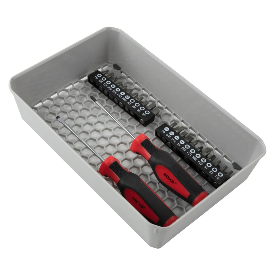 Лоток для столовых приборов Spectrum Hexa 15х23 см, серый