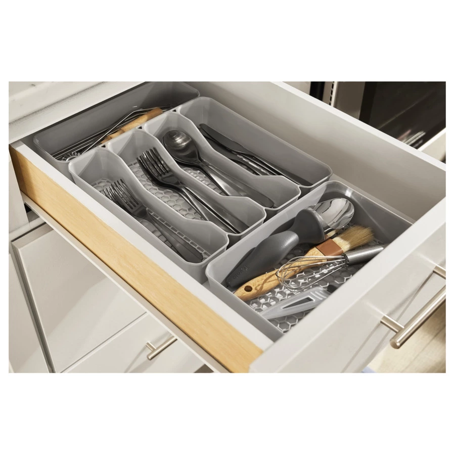 Лоток для столовых приборов Spectrum Hexa 15х23 см, серый