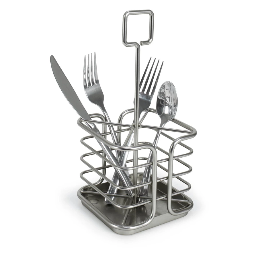 Подставка для столовых приборов Spectrum Euro 12,5х12,5 см, сатин никель