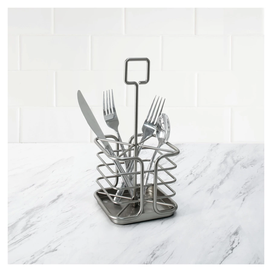 Подставка для столовых приборов Spectrum Euro 12,5х12,5 см, сатин никель