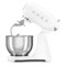 Миксер планетарный SMEG SMF03WHEU, 800 Вт, чаша стальная 4,8л, 3 насадки, алюминий литой, белый