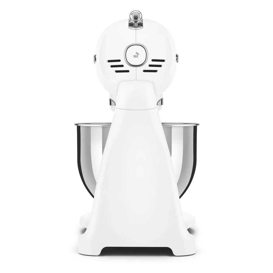 Миксер планетарный SMEG SMF03WHEU, 800 Вт, чаша стальная 4,8л, 3 насадки, алюминий литой, белый