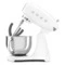 Миксер планетарный SMEG SMF03WHEU, 800 Вт, чаша стальная 4,8л, 3 насадки, алюминий литой, белый