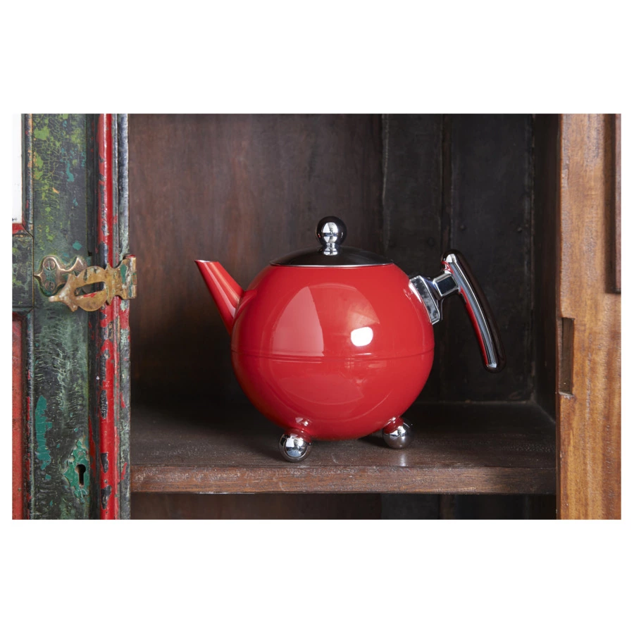 Чайник заварочный Bredemeijer Bella Ronde 1,2 л, сталь с двойными стенками, красный