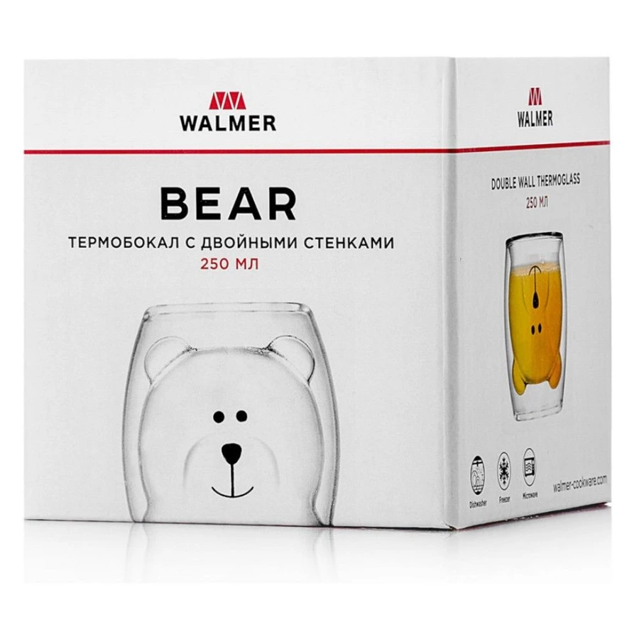 Термобокал Walmer Bear 250 мл, прозрачный, п/у