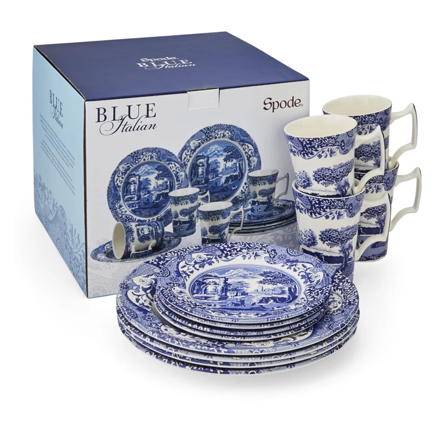 Сервиз чайно-столовый Spode Голубая Италия на 4 персоны 12 предметов, фаянс, п/к