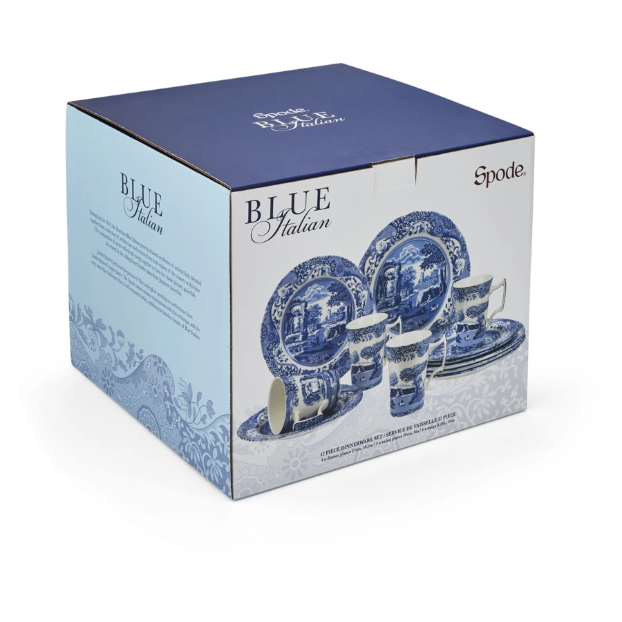 Сервиз чайно-столовый Spode Голубая Италия на 4 персоны 12 предметов, фаянс, п/к