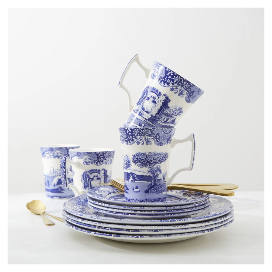 Сервиз чайно-столовый Spode Голубая Италия на 4 персоны 12 предметов, фаянс, п/к