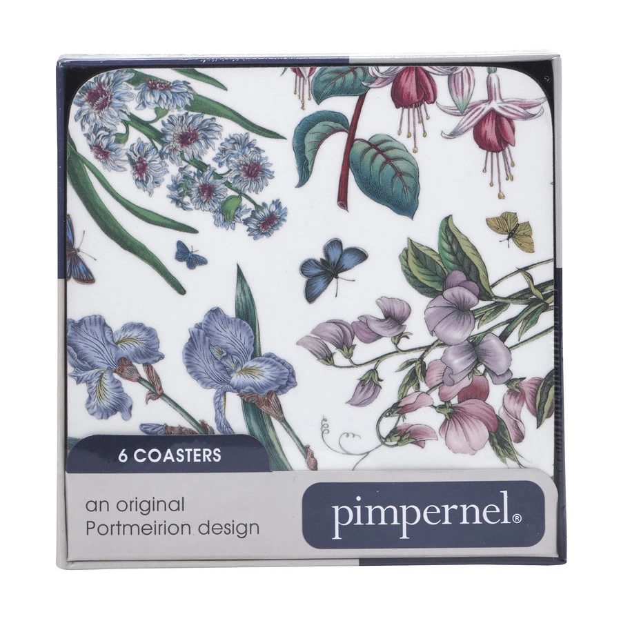 Набор подставок для бокалов Pimpernel Ботанический сад Ситец 10,5х10,5 см, 6 шт, пробка, п/к