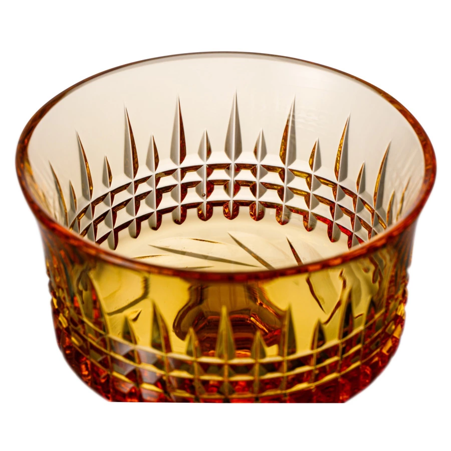 Ваза для крема ГХЗ Шведка Медовый спас 14 см, хрусталь, янтарная