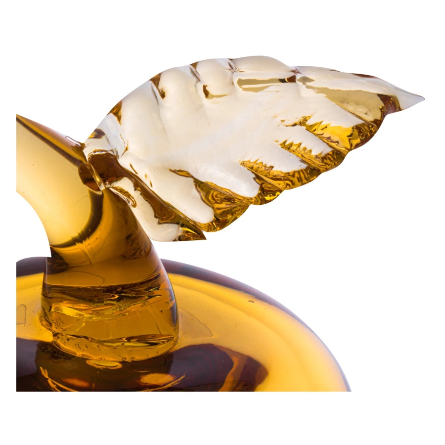 Декоративное изделие малое ГХЗ Яблоко, 10-15 см, хрусталь, янтарный