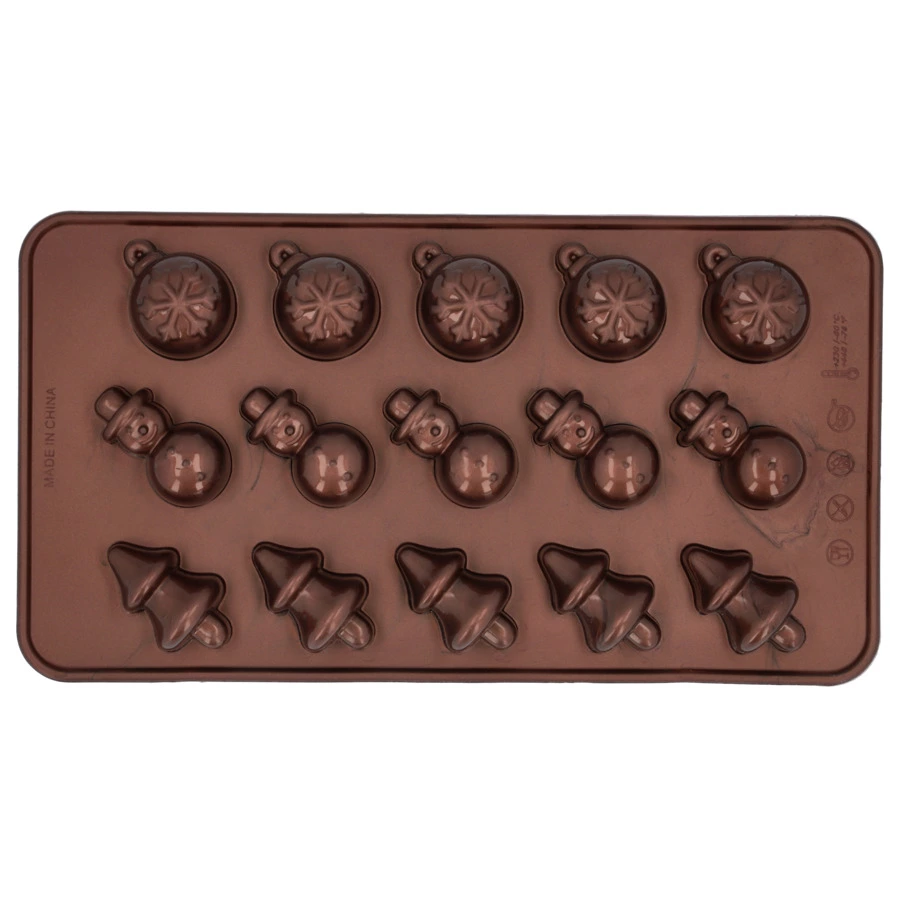 Набор форм для шоколадных конфет и пралине Birkmann Новый год 21x11,5 см, силикон, 2 шт, 30 конфет
