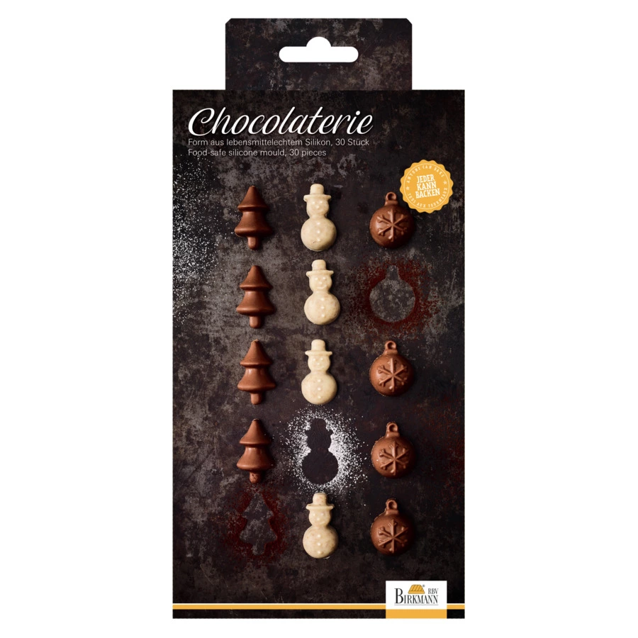 Набор форм для шоколадных конфет и пралине Birkmann Новый год 21x11,5 см, силикон, 2 шт, 30 конфет