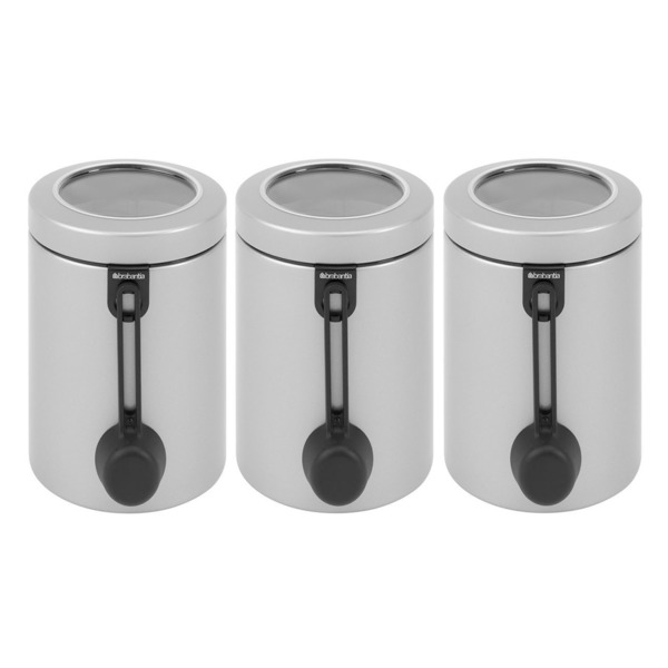 Набор контейнеров с ложкой 3пр 1,4л (серый металлик)-Sale