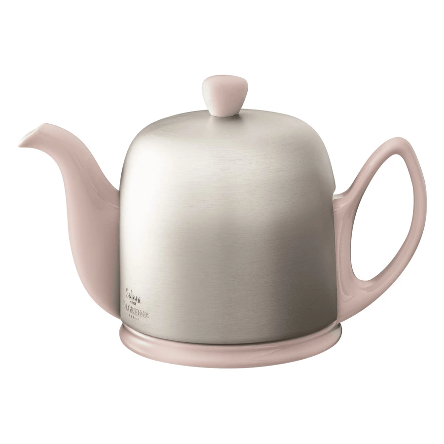 Чайник заварочный Degrenne Salam 700 мл, фарфор, сталь нержавеющая, розовый, со стальной муфтой