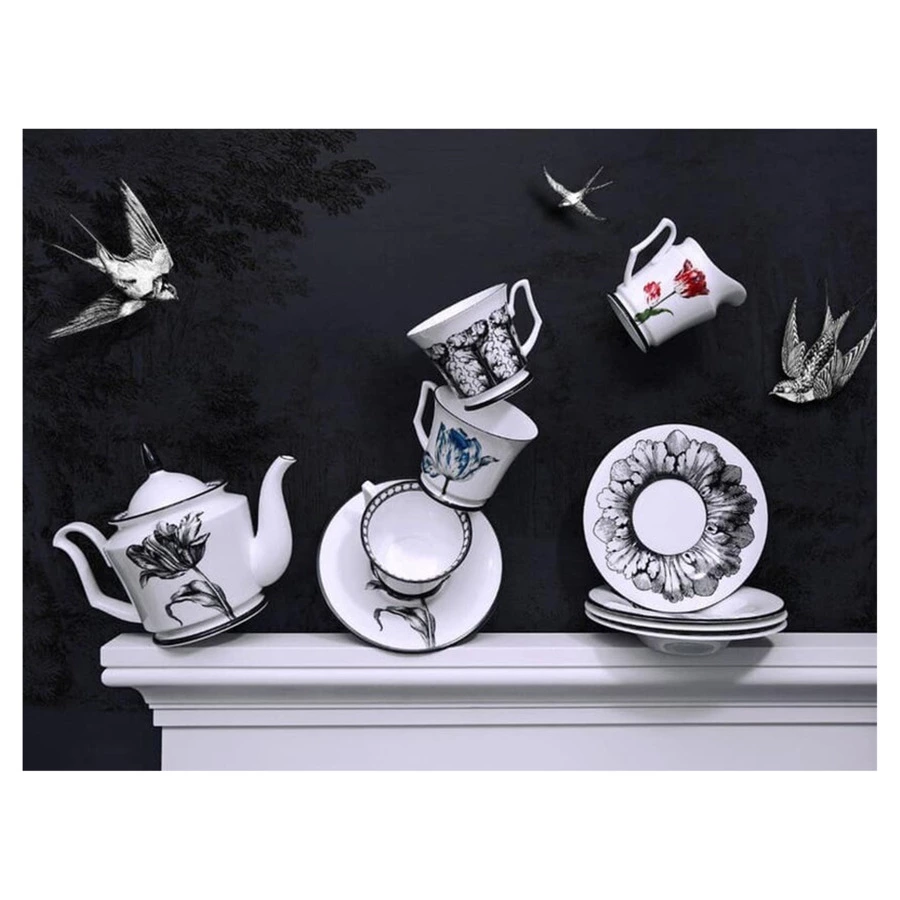 Чашка чайная ИФЗ Юлия Волшебный сад IV, 210 мл, авт  рисунка Сергей Сысоев, фарфор костяной