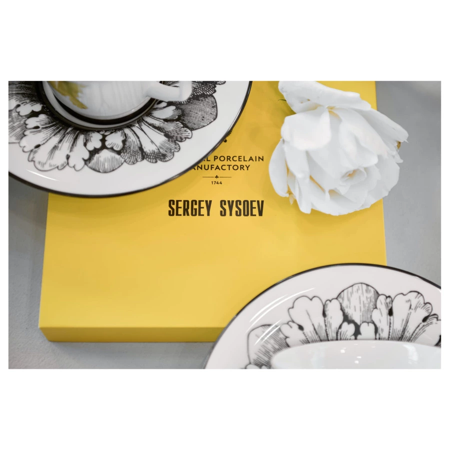 Чашка чайная ИФЗ Юлия Волшебный сад IV, 210 мл, авт  рисунка Сергей Сысоев, фарфор костяной