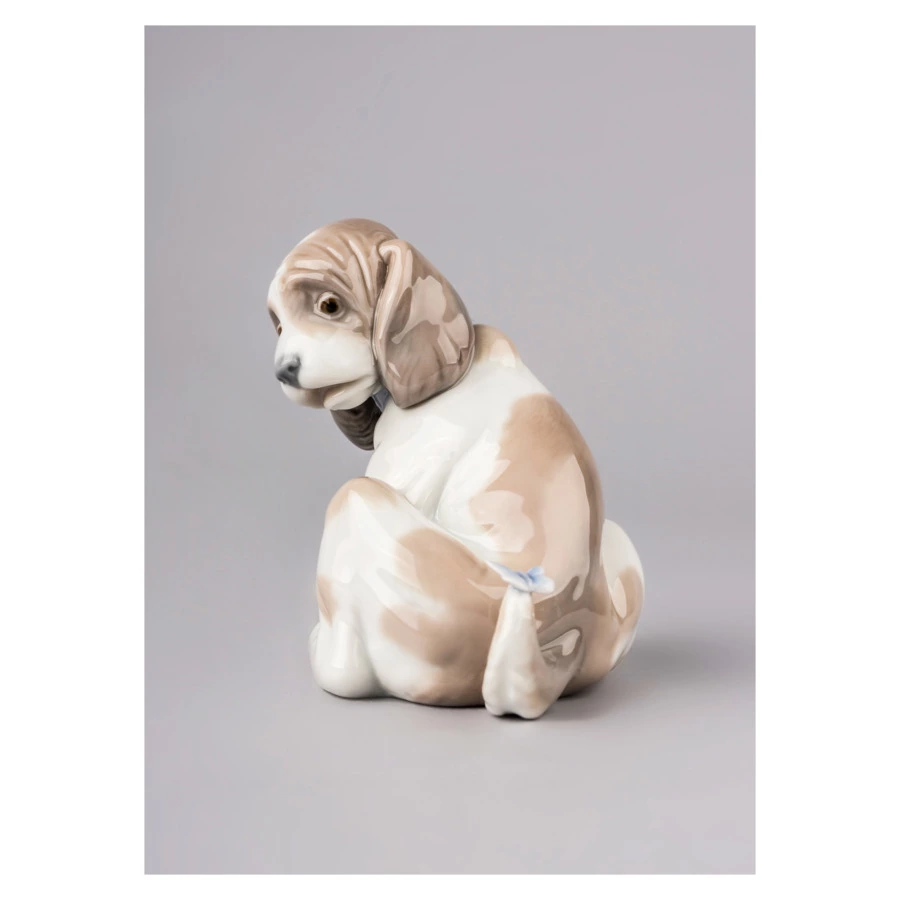 Фигурка Lladro Удивление - щенок и мотылек 11х11 см, фарфор